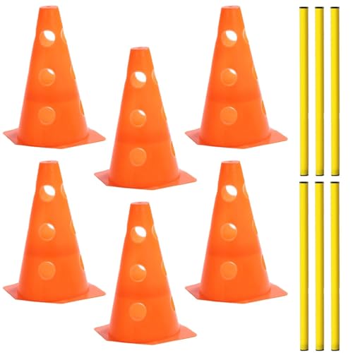 Shengruili 3 Set Sports Steckhürdenset,Fussball Trainingszubehör,Agility Set Hunde,Hürden Set Verstellbar,Agility Zubehör für das Training,Agility-Ausrüstungs-Set für Hunde für Haustiere(Orange-23cm) von Shengruili