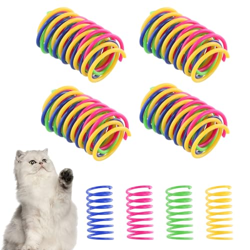 Shengxi 16 Stück Buntes Cat Spring Spielzeug Kunststoff Spiralfedern Kunststoff Spiralfedern für Katze zu Hause Interaktives Spirale Katzenspielzeug zum Schlagen Beißen und Jagen von Shengxi