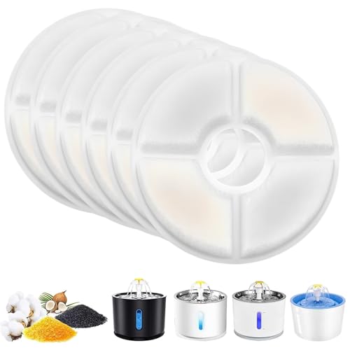 Shengxi 6 Stück Katzenbrunnen Filter Rund Katzenbrunnen Ersatzfilter Dreifach-filterung Filter Filter mit Harz und Aktivkohle für Hunde Katzen und 2.0-2.5L Wasserspender Shengxi 6 Stück Katzenbrunnen Filter Rund Katzenbrunnen Ersatzfilter Dreifach-filterung Filter Filter mit Harz und Aktivkohle für Hunde Katzen und 2.0-2.5L Wasserspender von Shengxi