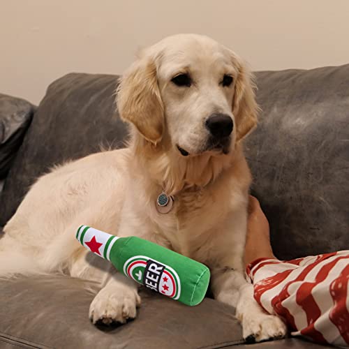 Shengxi Bierflaschen Quietschendes Hundespielzeug Weiches Plüsch Hundespielzeug Interaktives Hund Kauspielzeug für Kleine Mittlere GroßE Hunde Kaubeständiges Beißspielzeug für Hunde von Shengxi