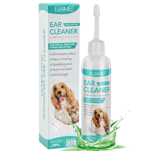 Shengxi Hundeohrreiniger Beruhigende Ohrenreinigungslösung Ohrentropfen für Hunde Gegen Milben Vorbeugung von Gehörgangsentzündungen 120ml Shengxi Hundeohrreiniger Beruhigende Ohrenreinigungslösung Ohrentropfen für Hunde Gegen Milben Vorbeugung von Gehörgangsentzündungen 120ml von Shengxi