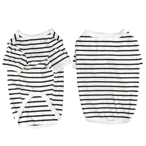 Shengxi Hundepullover, Gestreifte Hundeshirts für Kleine Hunde, Sommer Atmungsaktiv Gestreifte Welpe T-Shirt Weste Basic T-Shirt Dehnbar Haustier Kleidung für Chihuahua Französische Bulldogge (2XL) Shengxi Hundepullover, Gestreifte Hundeshirts für Kleine Hunde, Sommer Atmungsaktiv Gestreifte Welpe T-Shirt Weste Basic T-Shirt Dehnbar Haustier Kleidung für Chihuahua Französische Bulldogge (2XL) von Shengxi