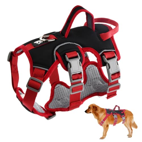 Shengxi Mehrzweck-Hundegeschirr, Ausbruchsicheres Anti Zug Hundegeschirr, Anti Zug Geschirr Hund Sicherheitsgeschirr, Hundegeschirr Kleine Hunde für Kleine Mittelgroße Hunde (Schwarz, M) von Shengxi