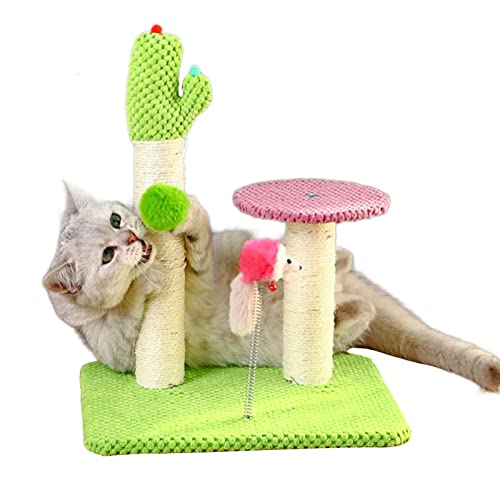 10 Pcs Cactus Cat Kratzturm | Tall Cactus Cat Scratcher mit natürlichem Sisalseil | Langlebiger vertikaler Katzenkratzer für ausgewachsene Katzen und Kätzchen von Shenrongtong