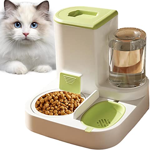 Automatischer Futterspender für Haustiere, All-in-One | Set mit Wasser- und Futternahrung für Katzen | Schwerkraft-Futterstation mit Tränke von Shenrongtong