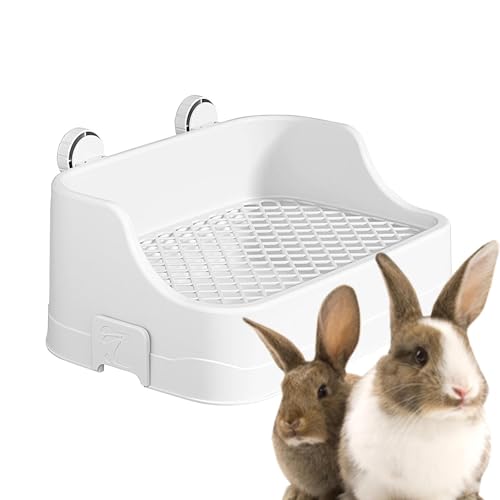 Bunny Katzentoilette für Käfig, große Kapazität, Käfig Haustiertoilette, quadratische Haustiertoilette mit Schnalle für Zuhause, baumelnde Katzentoilette für Kaninchen-Rennmäuse von Shenrongtong