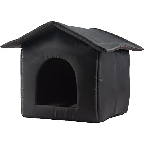 Cat House Outdoor, wasserdichtes Hundebett für Katzen für den Außenbereich, Haustierhütten faltbar für den Winter (M, 15,75 x 14,96 x 13,78 Zoll) von Shenrongtong