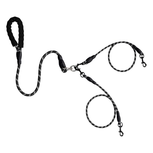 Doppelleine Für Zwei Hunde | Verhedderungsfreies Reflexionsklettertau,Elastische Stoßdämpfende Leine Zubehör Reise Spaziergang Kotbeutel Doppelleine Für Zwei Hunde | Verhedderungsfreies Reflexionsklettertau,Elastische Stoßdämpfende Leine Zubehör Reise Spaziergang Kotbeutel von Shenrongtong