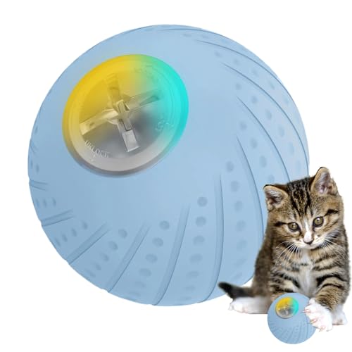 Elektrisches Katzenspielzeug mit LED-Licht, intelligenter elektrischer beweglicher Ball, Katzenspielzeug, automatischer 360-Grad-Rollball, interaktives Katzenspielzeug, selbstrollender Ball von Shenrongtong