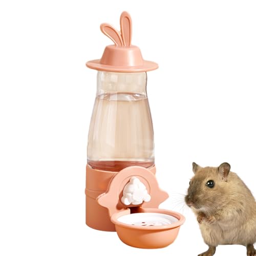 Hasen-Wasserspender, Frettchen-Wasserspender | Hängender Wasserspender - 600-ml-Wasserflasche ohne Tropfen, Käfigflasche mit Schwerkraftautomatik für Hasen-Chinchilla-Guinea von Shenrongtong