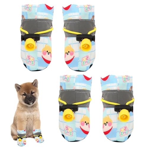 Hunde-Schneeschuhe, Welpen-Schuhe, 4X Outdoor-Hundeschuhe mit Kordelzug, Rutschfester, schmutzabweisender, Leichter, weicher Boden für Katzenschuhe, Pfotenschutz Hunde-Schneeschuhe, Welpen-Schuhe, 4X Outdoor-Hundeschuhe mit Kordelzug, Rutschfester, schmutzabweisender, Leichter, weicher Boden für Katzenschuhe, Pfotenschutz von Shenrongtong
