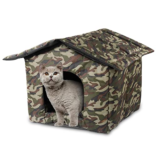 Hundehütte für Katzen, Katzen-Unterschlupf für Haustiere mit wasserdichtem Dach aus Leinen, Haus für Haustiere in Tropfenform, für Welpen und Katzen von Shenrongtong
