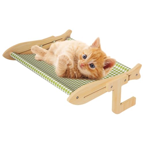 Katzen-Fenstersitzstange, atmungsaktive -Katzen-Sitzstange, stabiles Haustiermöbel aus Holz, platzsparend, strapazierfähig, seitlich montierte Hängematte für Nachttisch, Fensterbank, Balkon Katzen-Fenstersitzstange, atmungsaktive -Katzen-Sitzstange, stabiles Haustiermöbel aus Holz, platzsparend, strapazierfähig, seitlich montierte Hängematte für Nachttisch, Fensterbank, Balkon von Shenrongtong