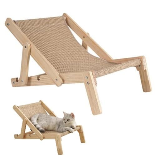 Katzen-Sisal-Stuhl, Katzen-Hängematte, Katzenstuhl Für Hauskatzen, Langlebiges Kratz-Lounge-Katzenbett, Verstellbarer Katzen-Kratzstuhl Für Kleine Hunde Und Katzen von Shenrongtong