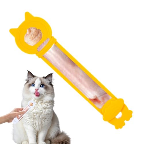 Katzenbehandlungspenser, Katzenstreifen -Feeder Löffel | Anti-Caning-Katzen-Squeeze-Behandlungslöffel,Anti-Overflow-Haustierzubehör zum Füttern von Kitty Kitten Home Outdoor-Reise-Rätsel, von Shenrongtong