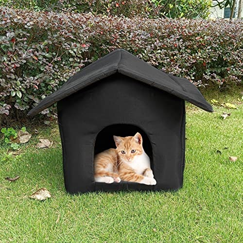 Katzenhaus Outdoor, wasserdichtes Katzenhaus, Hundezwinger für draußen, Faltbarer Haustierunterstand für den Winter (S, 13,78 x 12,99 x 11,81 Zoll) von Shenrongtong