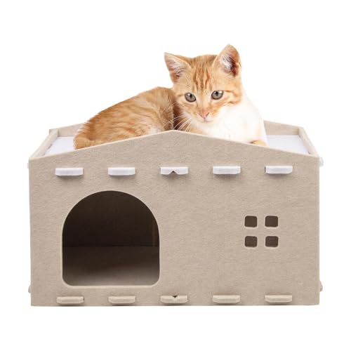 Katzenkratzhaus mit 2 Ebenen, Katzenhöhle für den Außenbereich, Katzenzelt, Haustier-Katzenwürfel, Wohnung, Katzenbett für den Innenbereich Katzenkratzhaus mit 2 Ebenen, Katzenhöhle für den Außenbereich, Katzenzelt, Haustier-Katzenwürfel, Wohnung, Katzenbett für den Innenbereich von Shenrongtong
