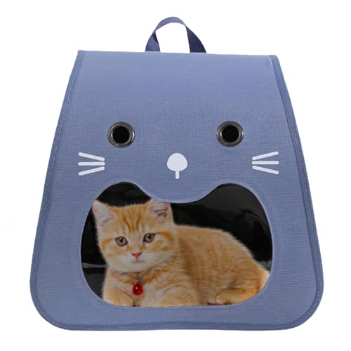 Katzenrucksack, Haustierrucksack, Atmungsaktive Katzentasche, Faltbare Haustier-Reisetasche, tragbare Haustier-Tragetasche mit lächelndem Gesicht und Mehreren Belüftungsöffnungen für Katzenrucksack, Haustierrucksack, Atmungsaktive Katzentasche, Faltbare Haustier-Reisetasche, tragbare Haustier-Tragetasche mit lächelndem Gesicht und Mehreren Belüftungsöffnungen für von Shenrongtong