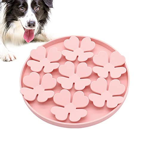 Leckmatte für Hunde | langsames Haustier-Schüsselfeeder mit starkem Saugnapf, Puzzle für Hunde mit erhöhtem Blumenmuster, zur Linderung von Langeweile, Nassfutter, Trockenfutter, Butter Shenrongtong von Shenrongtong