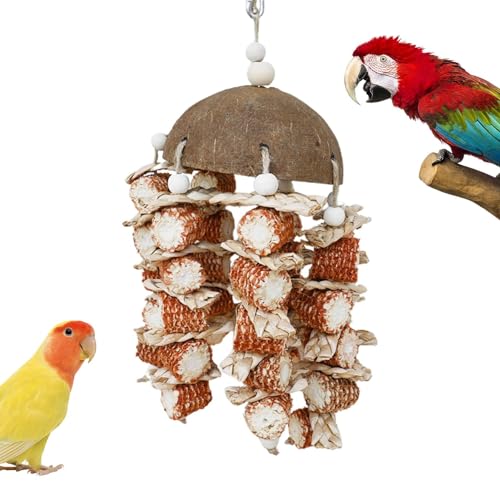 Maiskolben-Papageienspielzeug, Vogel-Maiskolben-Kauspielzeug - Natürliches Maiskolben-Vogelkäfigspielzeug aus Kokosnussschale - Vogelhaus-Hängespielzeug, Vogelkäfigspielzeug, Vogelspielzeug für Nymphe Maiskolben-Papageienspielzeug, Vogel-Maiskolben-Kauspielzeug - Natürliches Maiskolben-Vogelkäfigspielzeug aus Kokosnussschale - Vogelhaus-Hängespielzeug, Vogelkäfigspielzeug, Vogelspielzeug für Nymphe von Shenrongtong