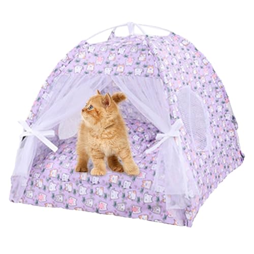 Outdoor-Katzenzelt, Haustierzelt für Katzen - Haustierzelt, Katzenhöhle zum Spielen | Hundezeltbett, bewegliches Haustierhöhlennest mit Blumenmuster, halbgeschlossener Outdoor-Katzenzelt, Haustierzelt für Katzen - Haustierzelt, Katzenhöhle zum Spielen | Hundezeltbett, bewegliches Haustierhöhlennest mit Blumenmuster, halbgeschlossener von Shenrongtong