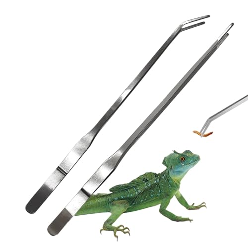 Reptilien-Futterzange, Schlangen-Futterzange | 2 Stück Lange Fischpinzetten,10,63 Zoll rostfreie Pinzette zum Basteln, Gebogene und gerade Fischpinzette von Shenrongtong
