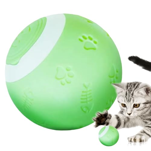 Shenrongtong Aktiver rollender Ball für Katzen, interaktives Katzenspielzeug, peppiger Haustierball für Katzen, 360-Grad-drehender Ball, Neuer interaktiver intelligenter Katzenball von Shenrongtong