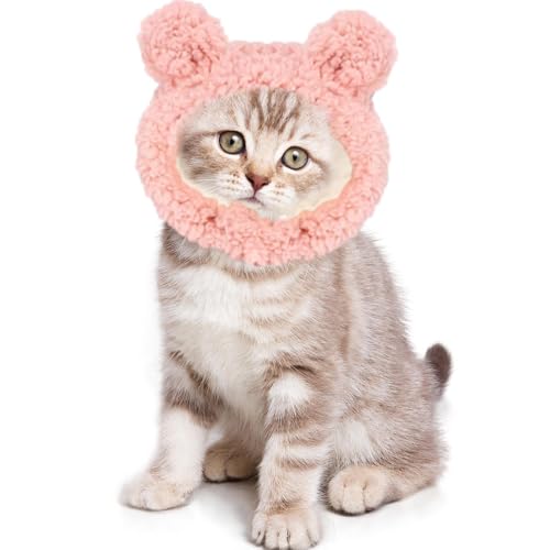Shenrongtong Haustier-Kopfbedeckung, Bärenmütze | Katzenkostüm Bärenmütze - Atmungsaktives und verstellbares Katzenkostüm, warme Bärenmütze für Welpen, kleine mittelgroße Hunde und Katzen von Shenrongtong