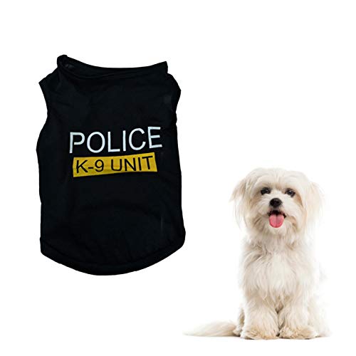 Shenrongtong Hundehemd Polizist Einheit K-9, T-Shirt für Hunde, weich und weich, Polizei-Kostü, Cosplay-Kostü, Schwa (XS-L) von Shenrongtong