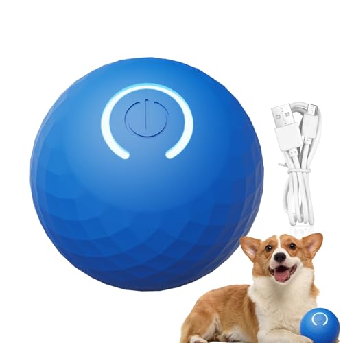 Shenrongtong Interaktives Hundespielzeug, Hundeball, intelligenter, automatisch rotierender Ball, Hundespielzeug, wiederaufladbar, langlebig, aktiver Rollball, böser Ball mit 2 Modi für Katzen von Shenrongtong