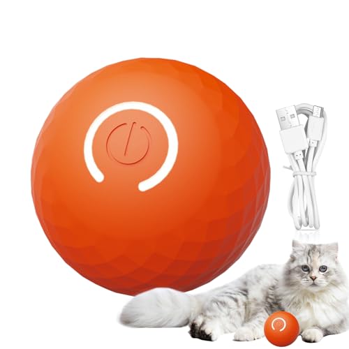 Shenrongtong Interaktives Hundespielzeug, Hundeball, intelligenter, automatisch rotierender Ball, Hundespielzeug, wiederaufladbar, langlebig, aktiver Rollball, böser Ball mit 2 Modi für Katzen von Shenrongtong