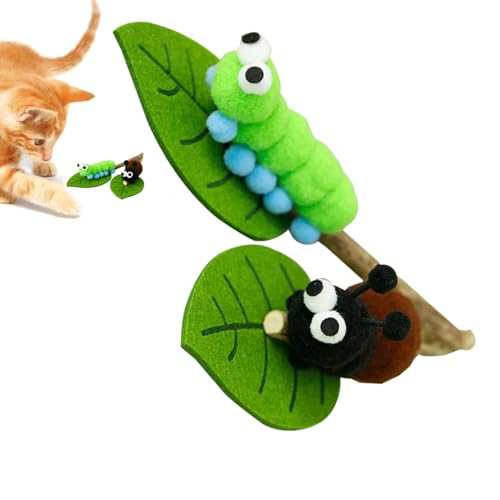 Shenrongtong Katzen-Kaustab - 2 Stück süßes Kätzchen-Beißspielzeug, natürlich,Beruhigendes Katzen-Kauspielzeug, langlebiges Katzen-Beißspielzeug zum Schutz von Möbeln, zum Reinigen der Zähne von Shenrongtong