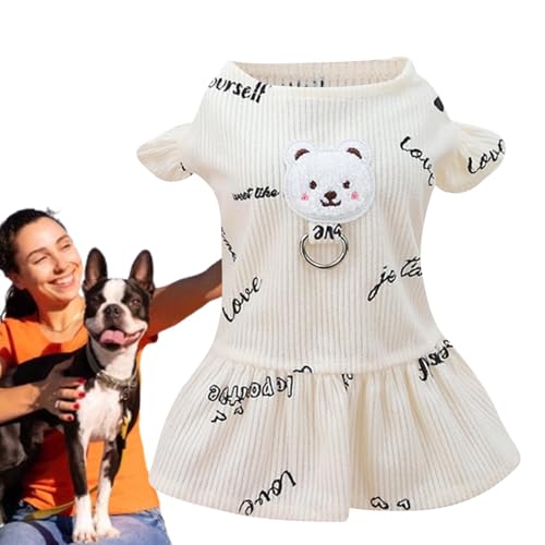 Shenrongtong Kleines Hundekleid, Kostüm für Hunde - Hundekostüm aus Polyester mit Cartoon-Bärenmuster - Weiche, Bequeme Alltagskleidung für Hunde, modisches Haustier-Outfit für kleine Hunde, Welpen, von Shenrongtong