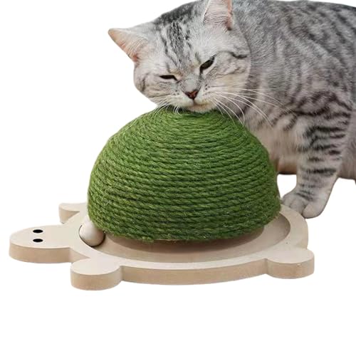 Kratzkissen für Kätzchen, Schildkrötenform, verschleißfester Sisal-Kratzball mit rollenden Holzkugeln, Kratzfest für Bewegung und Spielen Kratzkissen für Kätzchen, Schildkrötenform, verschleißfester Sisal-Kratzball mit rollenden Holzkugeln, Kratzfest für Bewegung und Spielen von Shenrongtong