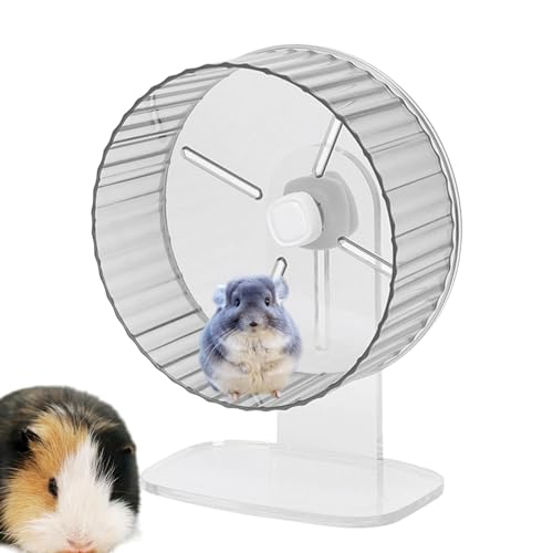 Shenrongtong Leises Hamsterrad | Leiser Spin Acryl Hamster Laufrad | Acryl Leise Spin Kleintiere Leise Laufräder mit höhenverstellbarem Ständer für Hamsterübung von Shenrongtong