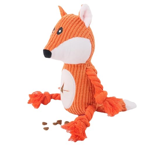 Shenrongtong Pet Fox Plüschtier – Katze Hund Plushie Plüsch Spielzeug Supplies – Atmungsaktives Interaktives Spielzeug Kauspielzeug Hundebegleiter für mittelgroße kleine Welpen Katzen von Shenrongtong