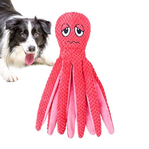 Shenrongtong Quietschendes Oktopus-Hundespielzeug – Trinkbares Quietschspielzeug für Spaß und Training, Oktopus-Hundespielzeug für Welpen, kleine, mittelgroße und große Langeweile von Shenrongtong