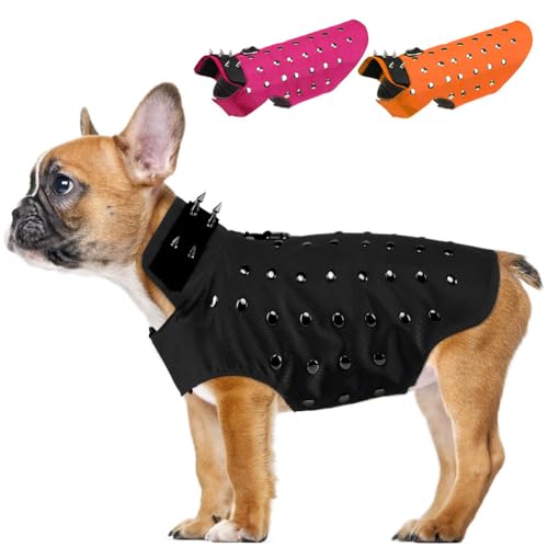 Sheripet Coyote Proof Dog Vest, Waterproof Anti Hawk Vest with Warm Fleece Lining, Dog Protection Vest with Spikes Rivet to Protect Your Dogs from Coyote and Hawks Attacks, Black, Small von Sheripet