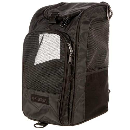 Sherpa Deluxe Guaranteed On Board Convertible Pet Carrier & Rucksack, Schwarz, Größe M von Sherpa