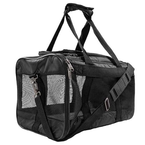 Sherpa Deluxe Guaranteed On Board Tragetasche für Hunde und Katzen, weich, Größe M, Schwarz von Sherpa