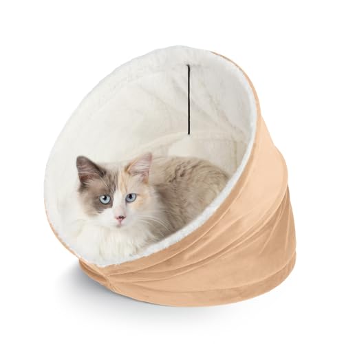 Gemütliches Katzenhaus von Sherry Kline Pet Collection, erhältlich in 5 Farben aus Samt mit natürlichem Sherpa- und baumelndem Fellball, abnehmbares Sitzkissen zur Reinigung. Gemütliches Katzenhaus von Sherry Kline Pet Collection, erhältlich in 5 Farben aus Samt mit natürlichem Sherpa- und baumelndem Fellball, abnehmbares Sitzkissen zur Reinigung. von Sherry Kline