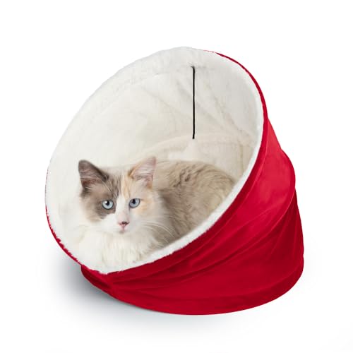 Sherry Kline Pets Ferien-Haustierhaus, aus rotem Samt oder grünem Samt, mit natürlichem Sherpa- und hängendem Pelzball, abnehmbares Sitzkissen zur Reinigung, 40,6 cm Durchmesser, leicht Sherry Kline Pets Ferien-Haustierhaus, aus rotem Samt oder grünem Samt, mit natürlichem Sherpa- und hängendem Pelzball, abnehmbares Sitzkissen zur Reinigung, 40,6 cm Durchmesser, leicht von Sherry Kline