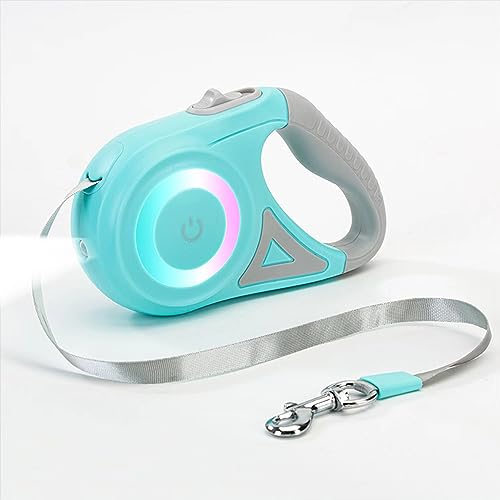 Shiaodsspcv Hundeleine, 360° verhedderungsfrei, Lange Hundeleine für kleine und mittelgroße Hunde, automatisch einziehbar, EIN-Knopf-Verriegelung und Entriegelung mit blendendem Licht (mit Batterie) von Shiaodsspcv
