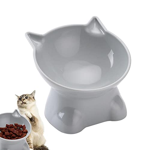 Shichangda Anti-Erbrechen-Katzennäpfe für Hauskatzen | Kein Verschütten erhöhter, um 15 Grad neigbarer Katzenfutternapf | 5,31 Zoll Flacher Katzennapf - erhöhter Katzenfutternapf, Futter & Wasser von Shichangda