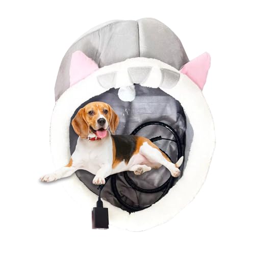 Beheizte Hundehöhle | Überdachtes Katzenbett mit USB-Heizung und Überhitzungsschutz | Abnehmbares Hundebett, waschbare Haustierbetten für Kätzchen, Winter, kaltes Wetter von Shichangda