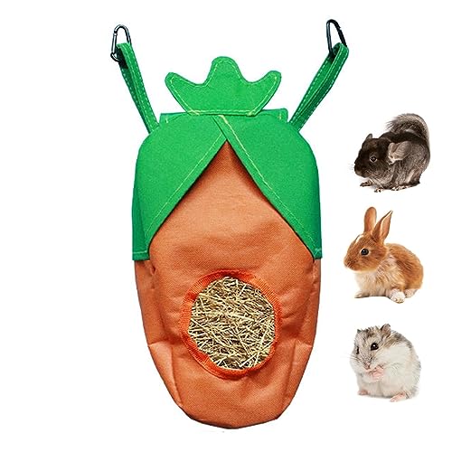 Hasenfutter-Heubeutel,Hang Hay Dispenser Futterspender für Kaninchen | Wiederverwendbare Futtertasche mit einzelnen Löchern zum Aufhängen von Heu für Igel, Hamster, Meerschweinchen, von Shichangda