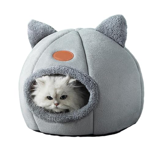 Katzenbettzelt, Katzenhöhle für den Innenbereich | Weiches Schlafnestbett für Welpen - Hundeschlafbett mit Katzenohrenform, Haustier-Katzenschlafzubehör für Katzen, Hunde von Shichangda