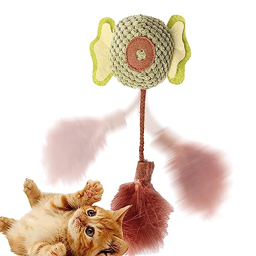 Shichangda Plüsch-Katzen-Teaser - Süßes Katzenminze-Katzen-Teaser-Haustierspielzeug - Haustierzubehör mit Glocke, 3 Farben, interaktives Spielzeug für Wohnzimmer, Tierbesitzer, Veterinärkrankenhäuser von Shichangda