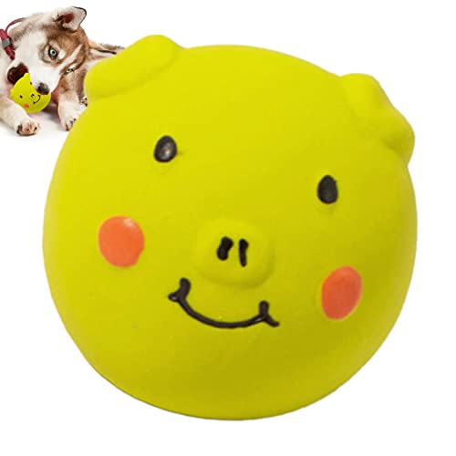 Shichangda Quietschende Spielzeuge für kleine Hunde - Welpen-Spielzeug-Ball-Schwein-Form,Kauspielzeug für Haustiere zum Zahnen, interaktives Trainingsspielzeug für kleine, mittelgroße und große Hunde von Shichangda