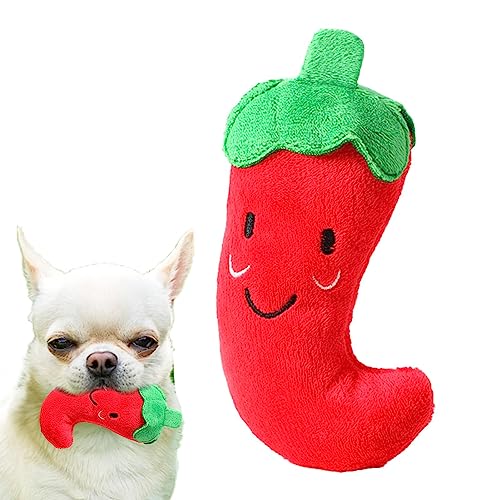 Shichangda Quietschspielzeug für kleine Hunde, Gemüse-Hundespielzeug, Kuscheltier-Welpenspielzeug, weiches Hundespielzeug, Hunde-Beißspielzeug, niedliche gefüllte Plüsch-Früchte-Snacks, interaktives von Shichangda